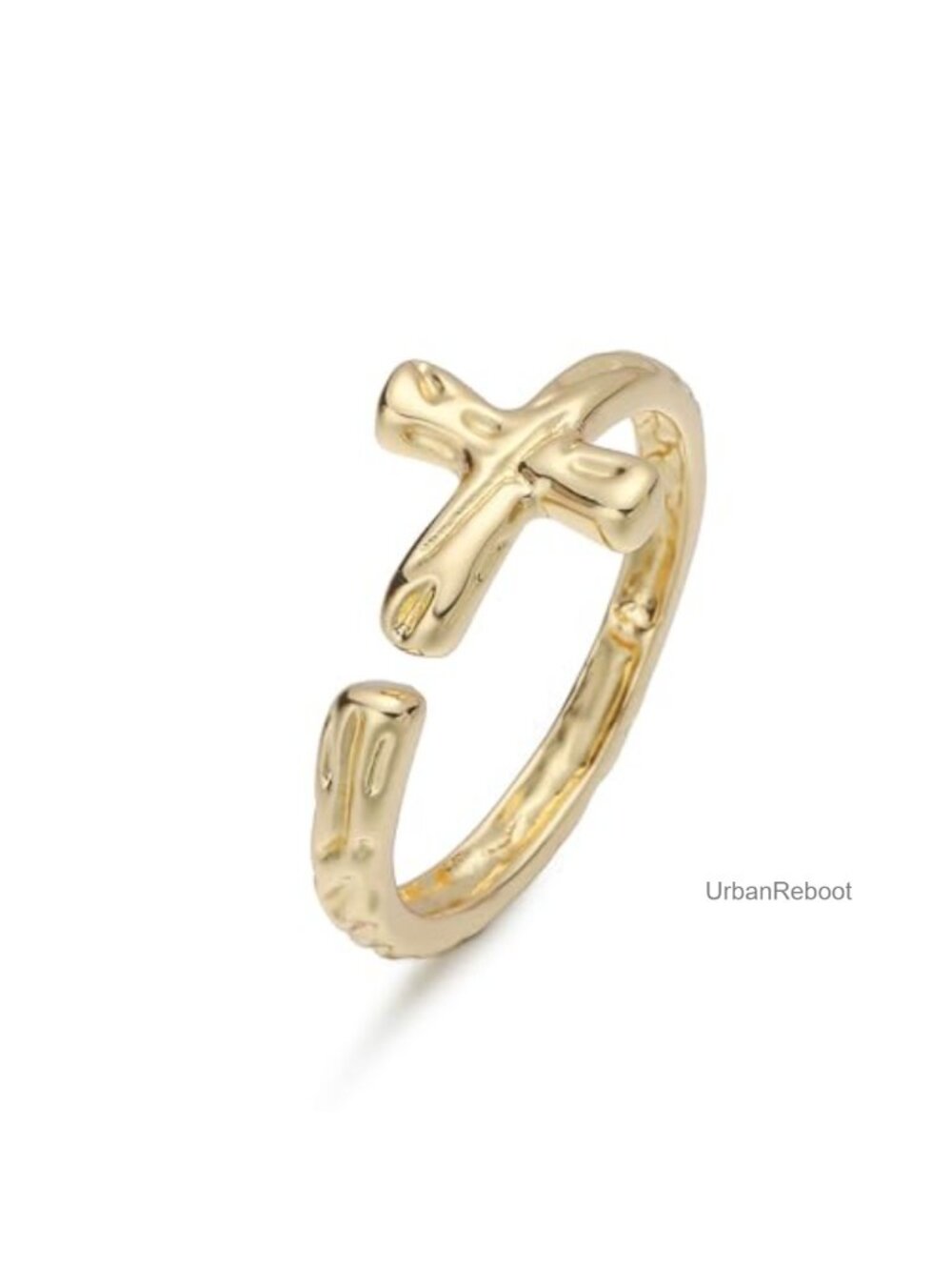 Dainty Adjustable Cross Ring for Women Gold Religious Faith Jewelry